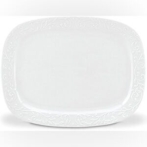 NWT Lenox Opal Innocence Carved Hors D'Oeuvres Tray